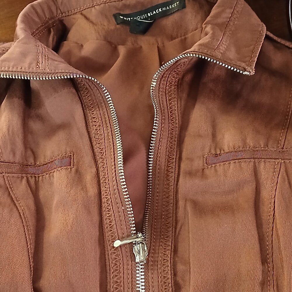 WHITE HOUSE BLACK MARKET Burgundy Utility Jacket Size 4 EUC - Picture 8 of 16